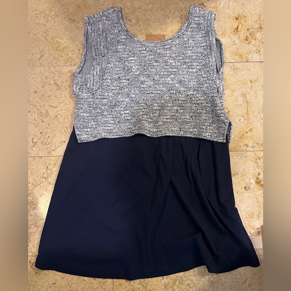 Daily Practice by Anthro NWT Sleeveless Two-Tone Knit Bodice Dress Size M